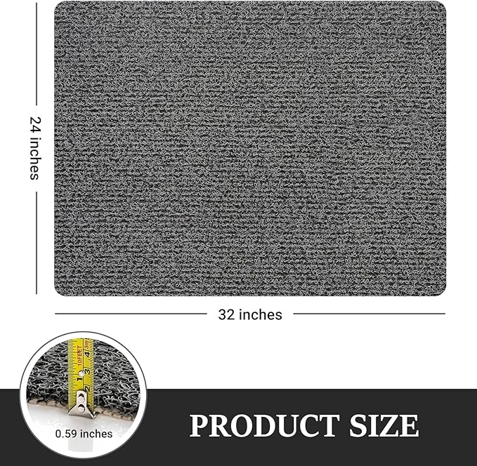 LuxStep Shower Mat Bathtub Mat,24x32 inch, Non-Slip Bath Mat with Drain, Quick Drying PVC Loofah Bathmat for Tub,Shower,Bathroom (Phthalate Free,Black)