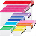 JARLINK 48 Pack 8 Sizes Mesh Pouch, 9 Colors, Waterproof Zipper File Bags Document Multipurpose Travel Bags for Office, School, Board Game, Puzzles, Cosmetics, Travel Accessories, and Home Organize