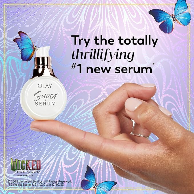 Olay x Wicked: For Good: Perfect Duo Skin Care Set, Skin Care Gift Set, 2pc, Vitamin C Cleansing Melts 12 Count, Super Serum Trial Size 0.4 FL OZ