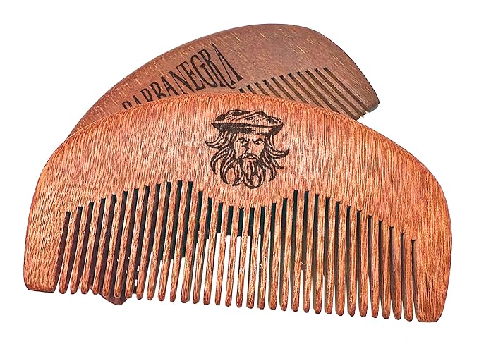 Barbanegra Beard and Mustache Wood Comb, Perfect for Balms and Oils, Anti-Static, Pocket Size for all types of Beards.