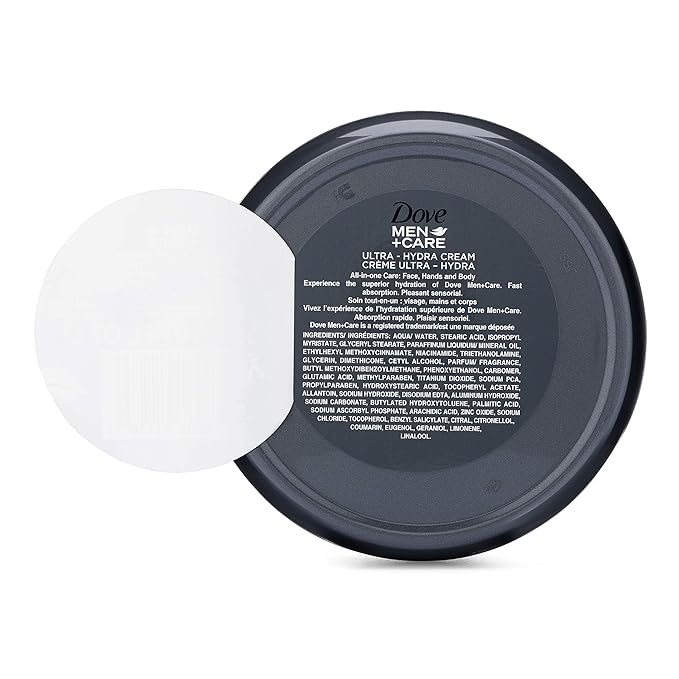 Dove Men+Care Ultra Hydra Cream, Face, Hands and Body care, All Skin Types, 5.07 Oz (Pack of 2)