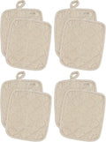 American Linen Pot Holders, Hot Pads, Table Pads for Kitchen and Dining Table, Non Slip Heat Resistant Hot Pot Holder (Beige, 8 Pack)
