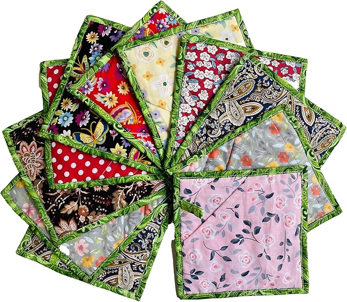 Square Pot Holders for Kitchen hot Pads 100% Cotton Set of 4 Heat Resistant for BBQ/Cooking/Baking/Grilling/Microwave/Barbecue