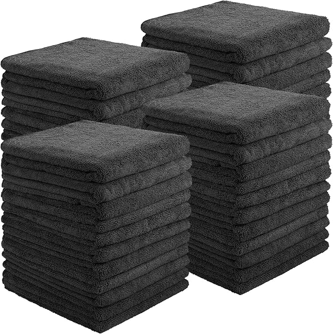 Shimeyao 26 Pcs Salon Bleach Proof Towels Highly Absorbent Hair Towels Hand Facial Cloths Bleach Resistant for Salon Barber Spa Beauty Bath Hair Stylist(Black,16 x 29 Inch,Classic)