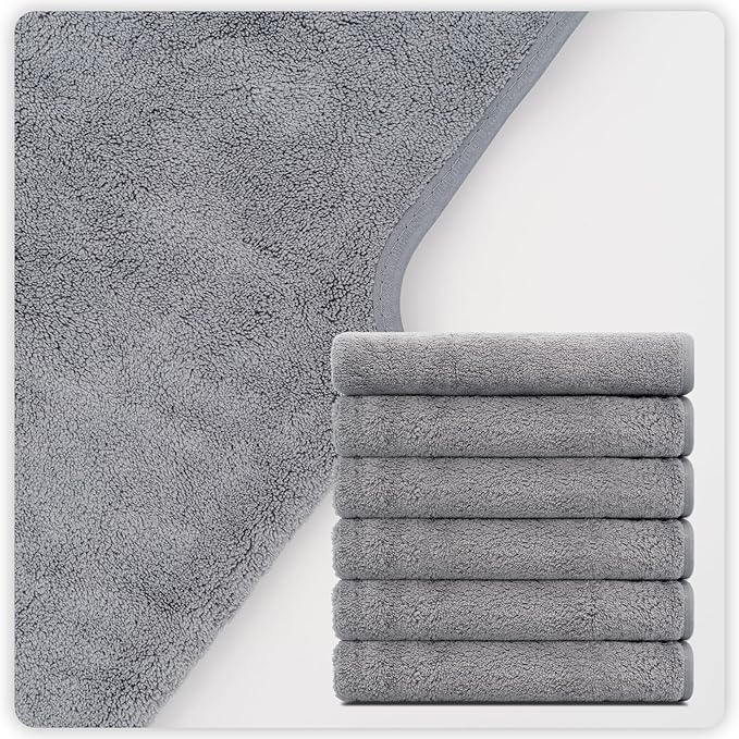 MAYOKEN® 12PCS U-Shaped Microfiber Facial Towels for Estheticians, Ultra-Soft & Absorbent Spa Towels for Massage, Facial Steam & Skincare (Gray)