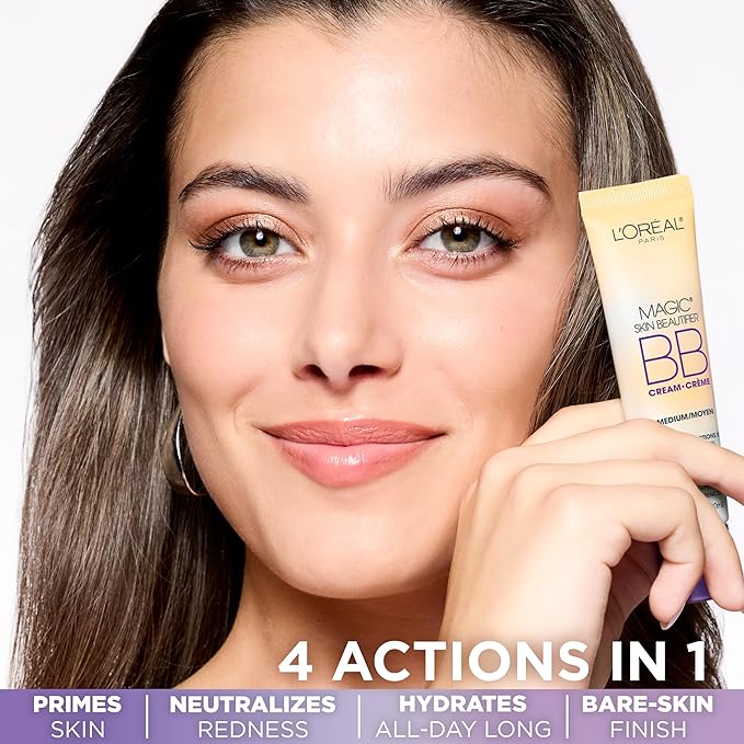 L'Oréal Paris Makeup Magic Skin Beautifier BB Cream Tinted Moisturizer, Light, 1 fl oz, 2 Count