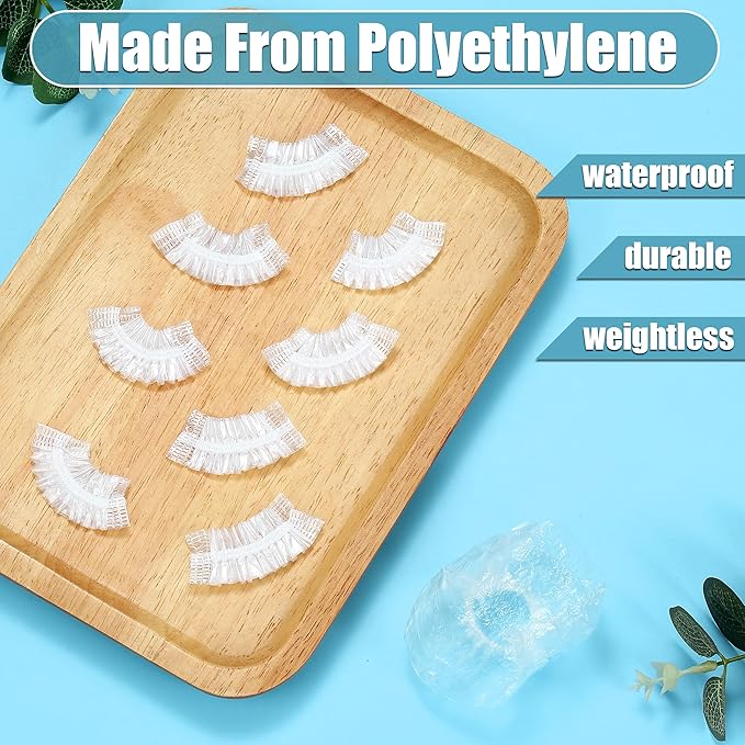 500 Pack Disposable Ear Covers for Shower Waterproof,Protectors for Hair Dye, & Salon Use,Spa,Hotel,Home,Elastic Ear Caps for Adults