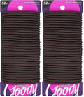 Goody Ouchless Goody Hair Ouchless Women's Hair Braided Elastics 4mm for Medium Hair, Brown, 32 Count (Pack of 2)