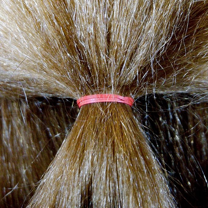 Amelia Beauty 500 Count Small Rubber Bands for Hair – ½" Red - Made in USA - Recloseable Container - Mini Hair Elastics for Braids, Ponytails, Cornrows & Twists – Strong Hold Ponytail Holders