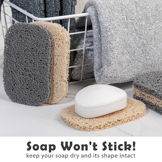 myHomeBody Soap Pocket Exfoliating Pouch, Body Scrubber Sponge, Exfoliator for Bath, Shower or Leftover Bits Saver, Graphite Gray, 6 Pack + 6 Lift Pads