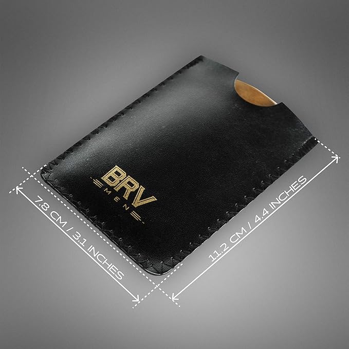 BRV MEN Beard & Mustache Comb, 100% Natural Green Sandalwood, Pocket Beard Comb with Carry Case, Wooden Beard Comb for Men For All Types and Styles of Hair & Beard