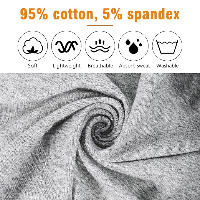 6 Pack Wide Sports Headbands, Non Slip Head Bands for Women's Hair Cotton Stretchy Hair Bands for Women Girls (Width 4.7 inches)