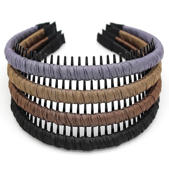 JOBANDFashion Hair Accessories,plastic headbands for women,headband with teeth Suitable Daily Use,Spa,Parties and Yoga(pack of 4)