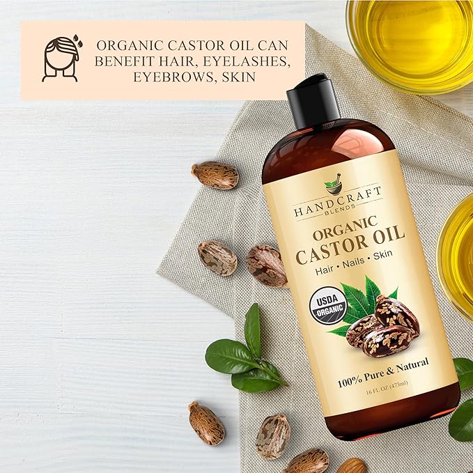 Handcraft Blends Castor Oil Pack Wrap | Organic Castor Oil 16 oz | Reusable Wraps | Durable Comfortable Pack Wraps | Adjustable Elastic Straps | Neck and Stomach