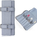 Salon Scissors Bag Roll Up, 14 Pockets PU Stylist Grooming Scissors Holder Barber Hair Scissor Shears Cases for Hairdressers (HJ-ZP012-Blue)