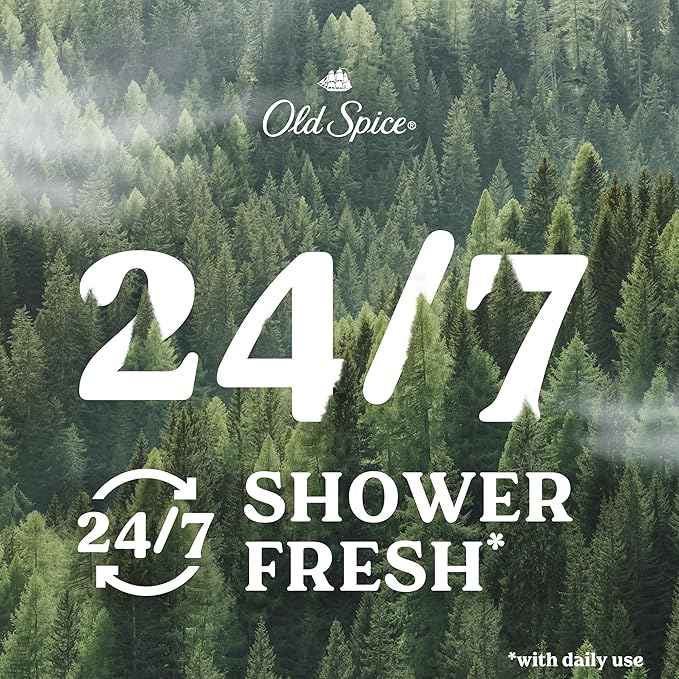 Old Spice Cleansing Body Wash for Men, 24/7 Shower Fresh with Lasting Scent, Cleanse & Refresh, Gentle on Skin, Vitamin B3, Timber with Sandalwood + Cypress Scent, 18 oz (Pack of 4)