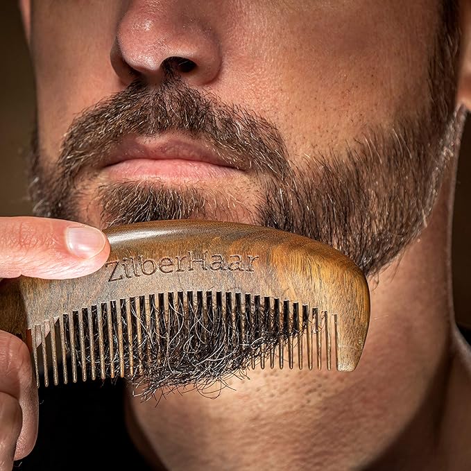 ZilberHaar Beard Comb – 100% Sandalwood – Essential Beard Care Accessory for Men – Hand Made