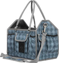 Equinavia Darby Large Collapsible Grooming Tote Bag for Horses, Dogs, Cats | Organizer with Shoulder Strap | 9" x 13" x 12" - Dark Grey/Light Grey - One Size