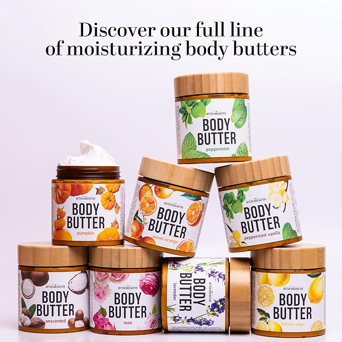 Cranberry Orange Body Butter with Raw Shea Butter and Jojoba Oil, Body Moisturizer for Dry Skin, Sweet Citrus Hydrating Lotion for Women and Men