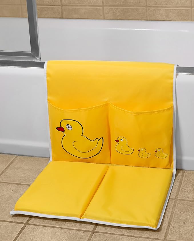 Handy Laundry Baby Bath Kneeling Pad -The Bathtub Bath Mat Has Thick Pads for Comfort and Two Large Pockets for Bathing Essentials.
