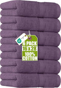 Utopia Towels 6 Pack Premium Hand Towels Set, 16 by 28 inches, 100% Ring Spun Cotton, Ultra Soft and Highly Absorbent 600GSM Towels for Bathroom, Gym, Shower, Hotel, and Spa, Plum