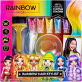 Rainbow High Rainbow Hair Stylist by Horizon Group USA, Includes 5 Vibrant Hair Coloring Gels, 3 Clip-in Extensions for Less-Mess, Mixing Bowl & Brush, Temporary Hair Coloring for Kids