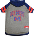 NCAA Mississippi OLE Miss Rebels Hoodie for Dogs & Cats, Small Collegiate Licensed Dog Hoody Tee Shirt. Sports Hoody T-Shirt for Pets. College Sporty Dog Hoodie Shirt.