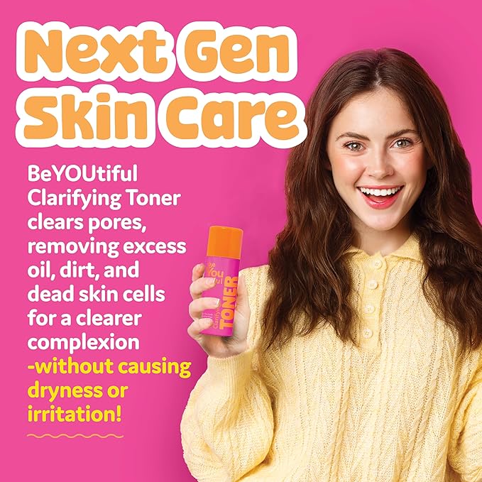 BeYouTiful Clarifying Face Toner, Easter Gifts for Kids, Preppy Skin Care for Balanced Skin, Gentle Facial Skincare for Tweens Kids Girls and Boys, 5 fl oz, Easter Basket Stuffers