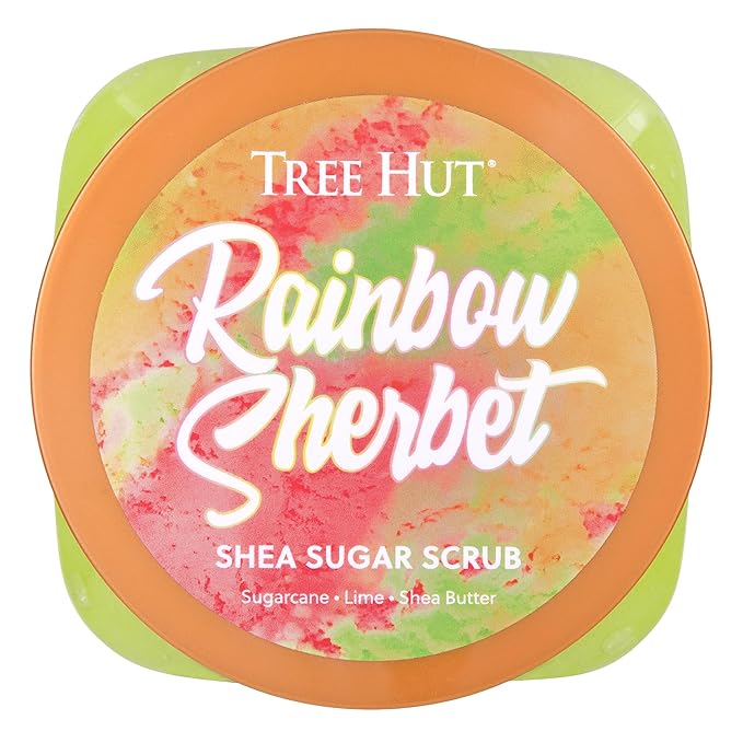 Tree Hut Rainbow Shea Sugar Scrub, Exfoliating, Hydrating & Moisturizing Body Scrub with Shea Butter & Nourishing Essential Oils, Smooth & Soften Skin, 18 oz