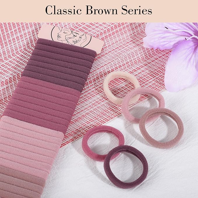 100PCS Hair Ties for Sports Yoga, Seamless Nylon Elastic Ponytail Holders for Thin/Thick Hair Stretchy Hair Bands Women Girls