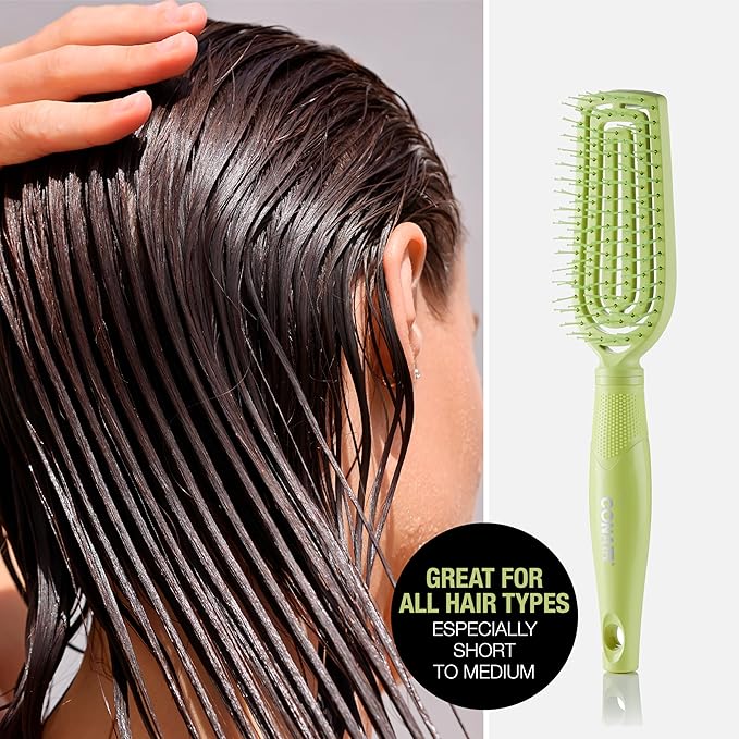 Conair Scalp Care Detangling hairbrush - Curly Hair Brush - Scalp Massager - hairbrushes for women & men - detangler for all lengths - can use wet or dry - Slim