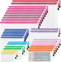 JARLINK 30 Pack 8 Sizes Mesh Pouch, 9 Colors, Waterproof Zipper File Bags Document Multipurpose Travel Bags for Office, School, Board Game, Puzzles, Cosmetics, Travel Accessories, and Home Organize