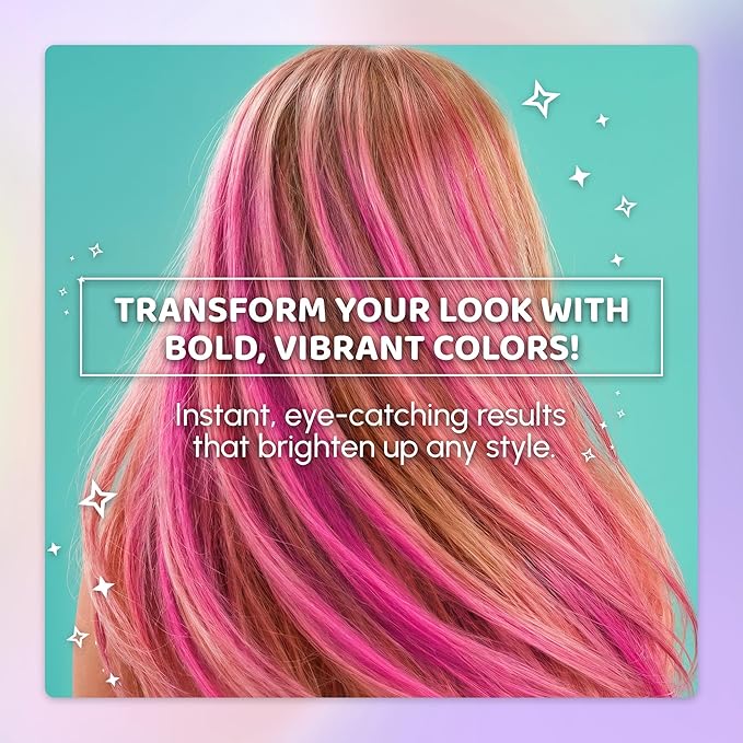 Blue Squid Hair Chalk Comb - 10 Vibrant Temporary Hair Colors for Girls & Teens, Washable Hair Dye, Perfect for Parties, Cosplay, Halloween, Paraben Free, Suitable for All Hair Colors