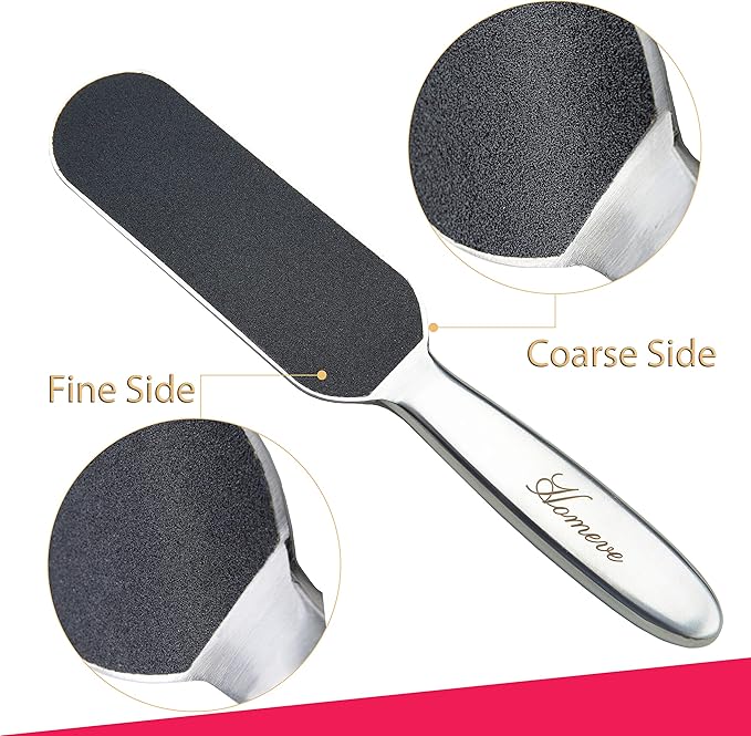 Professional Pedicure Foot File - Reusable Stainless Steel Cracked Skin Corns Callus Remover Feet Rasp