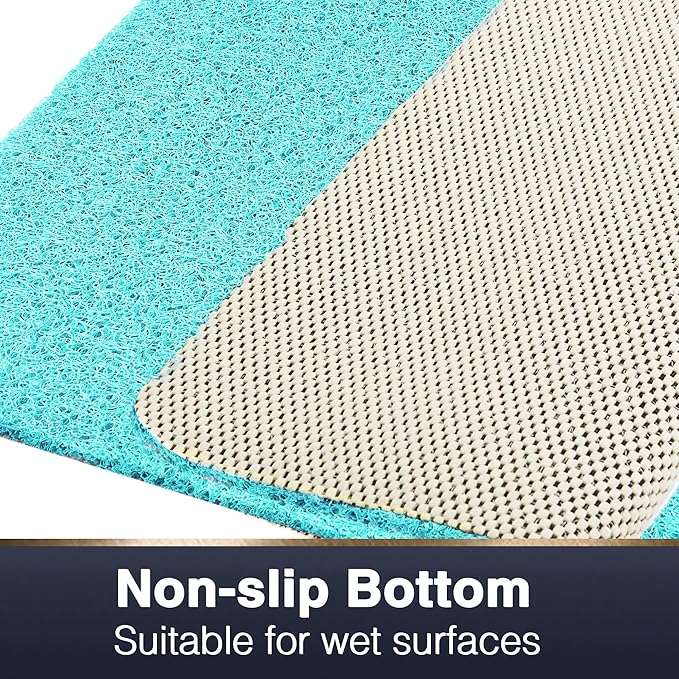 Asvin Soft Textured Bath, Shower, Tub Mat, 35x16 Inch, Phthalate Free, Non Slip Comfort Bathtub Mats with Drain, PVC Loofah Bathroom Mats for Wet Areas, Quick Drying