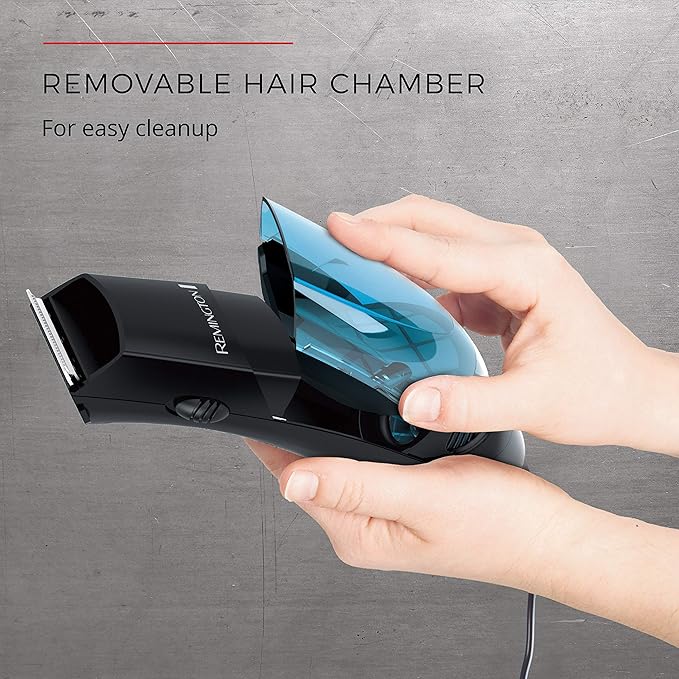 Remington Vacuum Haircut Kit,Vacuum Beard Trimmer,Hair Clippers for Men with Removable Hair Chamber and Dual Motor Power (18 Pieces),(Pack of 2)