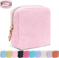 Period Bag for Girls, Corduroy Sanitary Napkin Storage Bag, Period Pouch & Tampon Holder, Feminine Care Organizer（Pink）