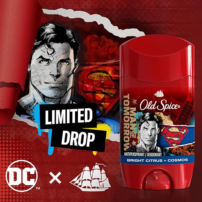 Old Spice Body Wash + Antiperspirant Deodorant Bundle Pack, Superman Man of Tomorrow, 24/7 Freshness, Smell Like a Hero, Bright Citrus + Cosmos Lasting Scent, 24 oz & 2.6 oz (Pack of 2)