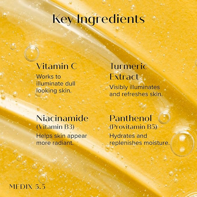 MEDIX Glycolic Acid + Lactic Acid Body Wash & Vitamin C Body Wash 2PC Skincare Bundle | Exfoliating Face Cleanser For Women, Keratosis Pilaris, & Acne + Radiant Glow Vitamin C Cleanser, 2PC Set