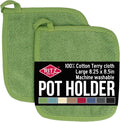 RITZ Terry Potholder & Hot Pad: Unparalleled Heat Resistant, Durable 100% Cotton – Ergonomically Designed for Optimal Grip – Easy-Care Machine Washable – 2-Pack, Cactus