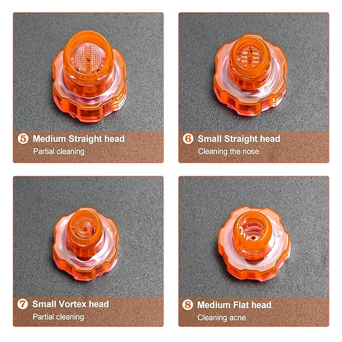 Plastic Cap Beaty Machine Spare Parts Water Peeling Tips 8pcs Per Set For Elitzia ETNS900 ETAF131T (Orange)