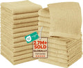 Utopia Towels 24 Pack Cotton Washcloths Set, 100% Ring Spun Cotton, Premium Quality Flannel Face Cloths, Highly Absorbent and Soft Feel Fingertip Towels, Beige