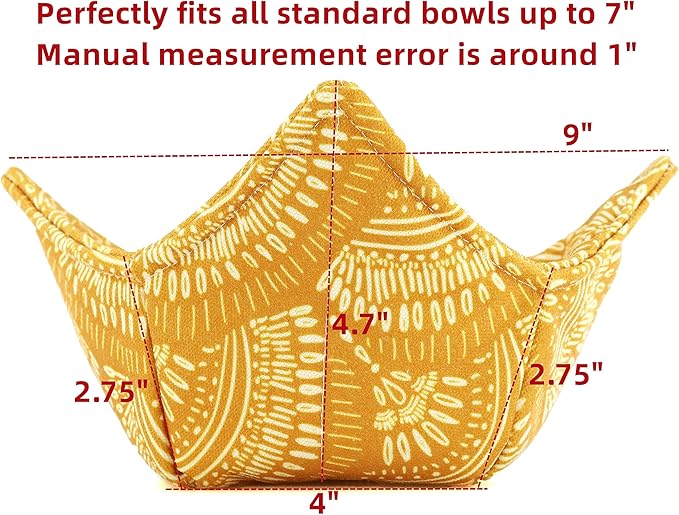 Cotton Microwavable Bowl Cozy, Microwave-Safe Hot Bowl Holders, Soup Bowl Cozy Bowl Hot Pads (A)