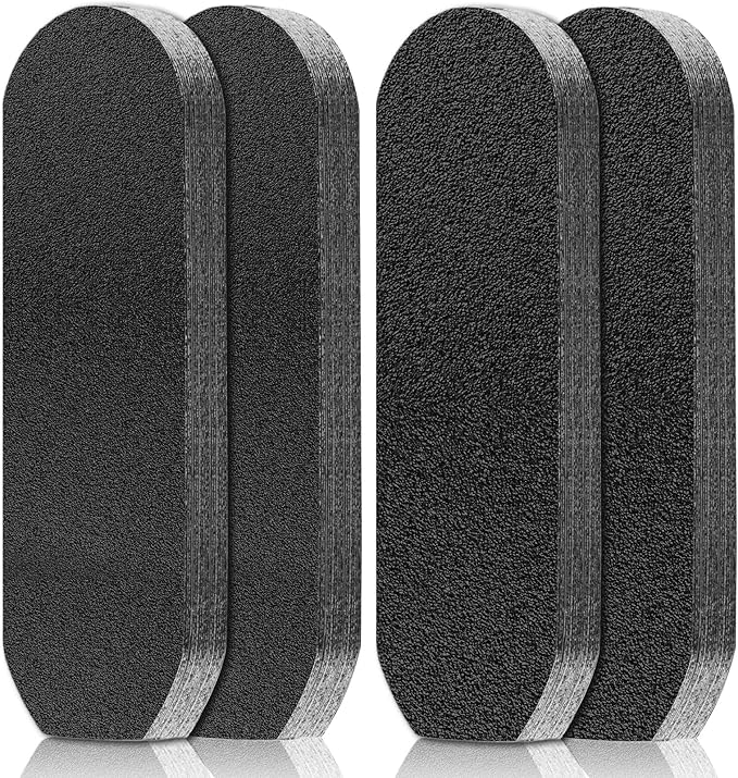 Flutesan 80 Pcs Stainless Steel Foot File Refills 180 Grit and 120 Grit Replacement Pads Coarse Fine Pedicure File Refills Double Side Reusable Foot Rasp Pad with Removable Glue