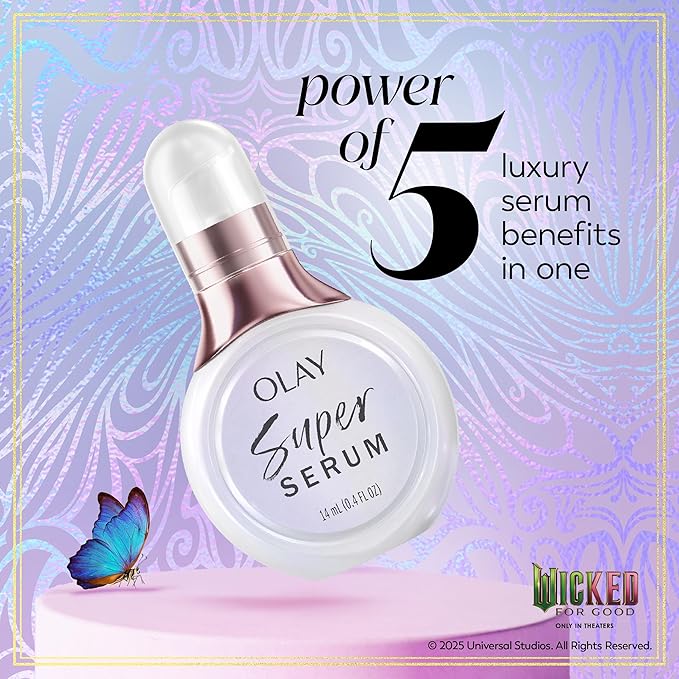 Olay x Wicked: For Good: Perfect Duo Skin Care Set, Skin Care Gift Set, 2pc, Vitamin C Cleansing Melts 12 Count, Super Serum Trial Size 0.4 FL OZ