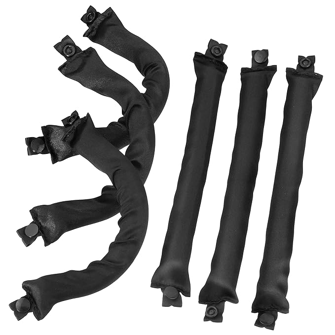 Jenny Capp 6pc Satin Cushion Hair Rollers 1" Thick - Super Soft Accessories for Women, Promote Healthy Curls & Prevent Breakage for Natural Hair