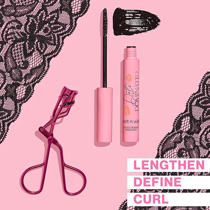 Wet n Wild Date Or Dominate Lengthening Mascara & Eyelash Curler Set, Bold Lash Definition, Ergonomic Curling Tool, Perfect Gift Set, Cruelty-Free