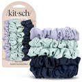 Kitsch Ruched Satin Scrunchies for Women - No Crease, Frizz-Free Sleep | Softer Than Silk Scrunchies Gentle On Hair Scrunchies for All Hair Types | Stylish Hair Accessories - Garden Bouquet, 5pcs