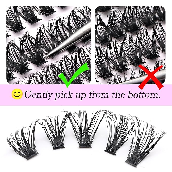 50D Lash Clusters 240 PCS – DIY Individual Eyelash Extensions, Volume Wispy D Curl Cluster Lashes, Natural Look False Eyelashes for Daily Wear, Easy Self Application, Lightweight (9–16mm, 50D)