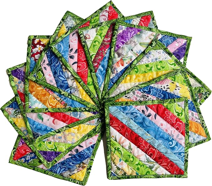 Square Pot Holders for Kitchen hot Pads 100% Cotton Set of 4 Heat Resistant for BBQ/Cooking/Baking/Grilling/Microwave/Barbecue
